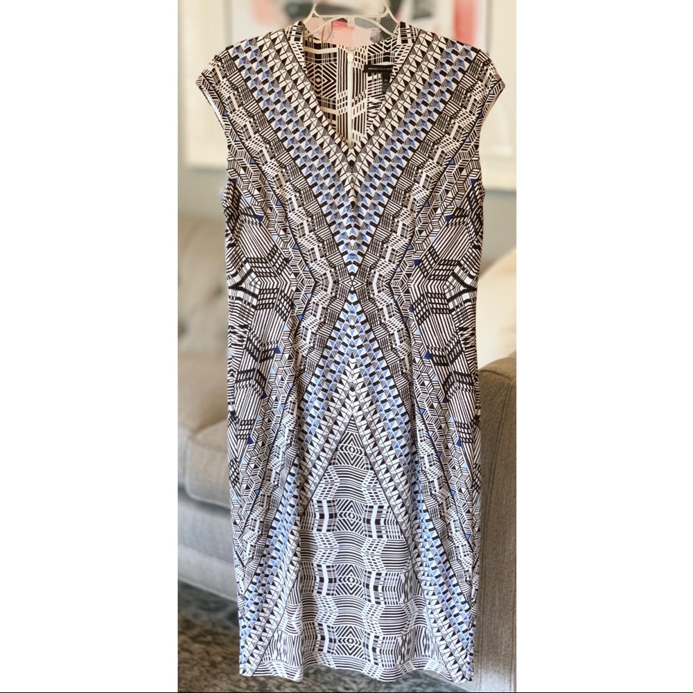 WHBM | Cap Sleeve Print Sheath Dress | 12 (NWT)